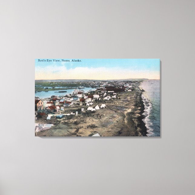 Lienzo Vista aérea de TownNome, AK (Anverso)