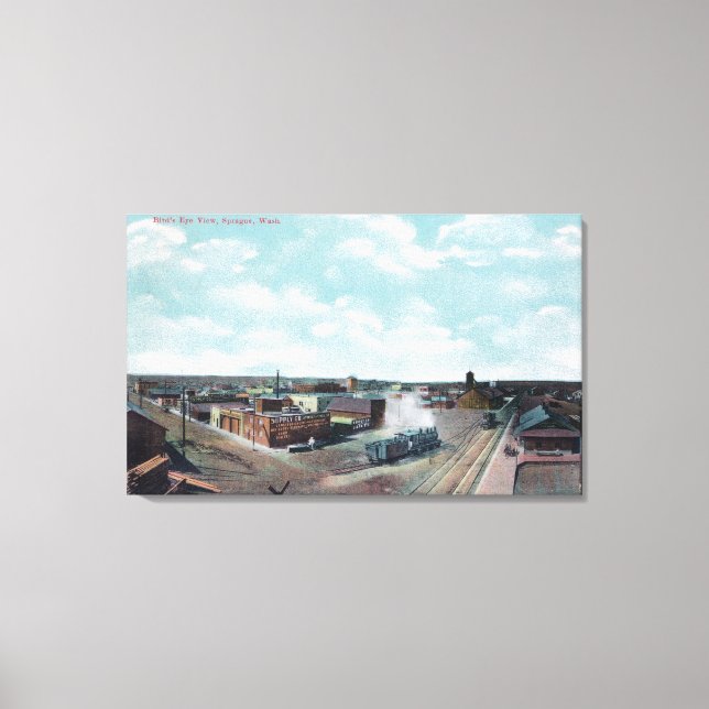 Lienzo Vista aérea de TownSprague, WA (Anverso)