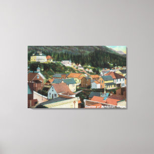 Lienzo Vista aérea de una sección de la ciudad