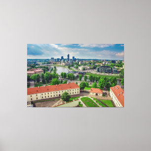 Lienzo Vista aérea de Vilna, Lituania