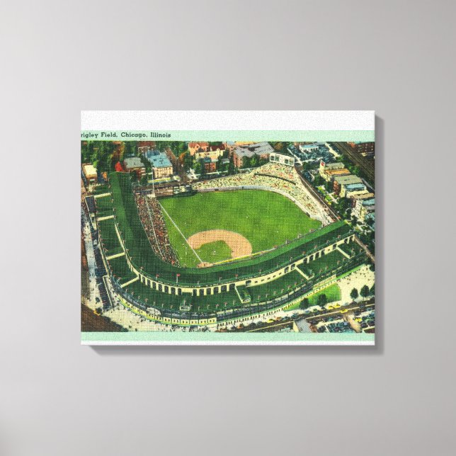 Lienzo Vista aérea del campo Wrigley # 2Chicago, IL (Anverso)