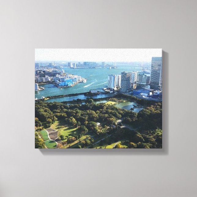 Lienzo Vista aérea del jardín japonés (Anverso)