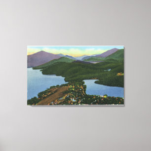 Lienzo Vista aérea del Lake Placid y del lago mirror