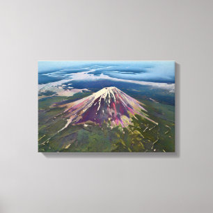 Lienzo Vista aérea del Monte Fuji - Japón artístico
