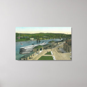 Lienzo Vista aérea del muelle de navegación de Hudson