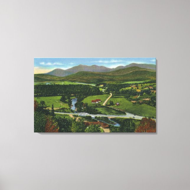 Lienzo Vista aérea del tramo de esquí olímpico de 60 metr (Anverso)