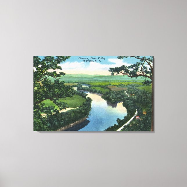Lienzo Vista aérea del valle del río Chemung (Anverso)