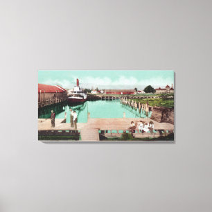 Lienzo Vista aérea del WharfPetaluma, CA