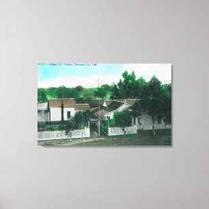 Lienzo Vista aérea exterior de la cabaña francesa