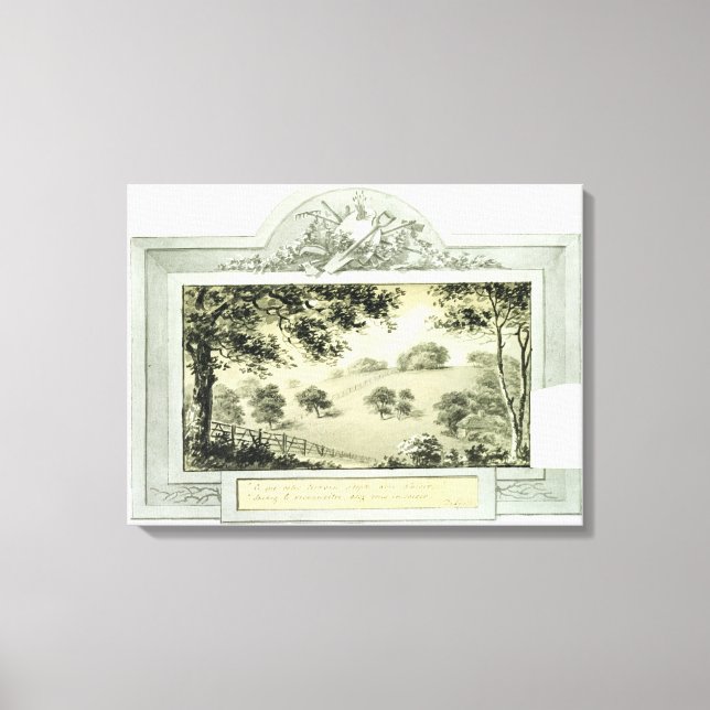 Lienzo Vista "Antes" del jardín, del Libro Rojo de (Anverso)