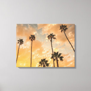 Lienzo Vista ascendente de palmas