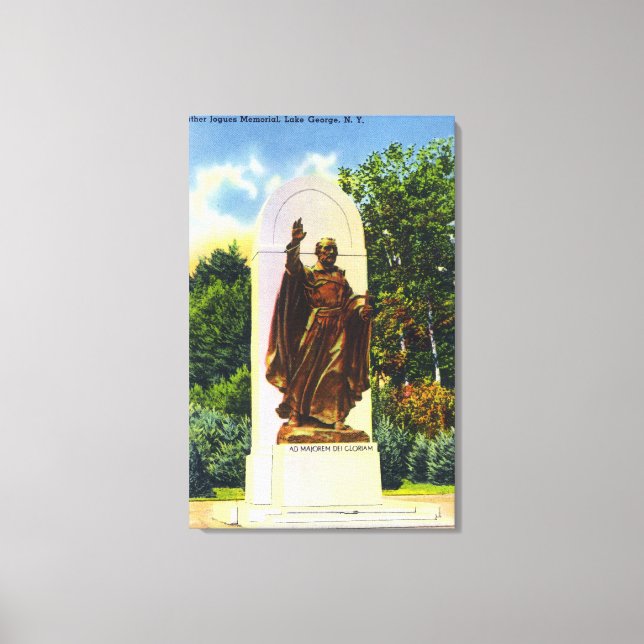Lienzo Vista conmemorativa del padre Jogues (Anverso)