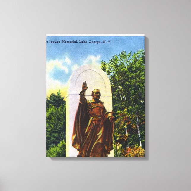 Lienzo Vista conmemorativa del padre Jogues (Anverso)