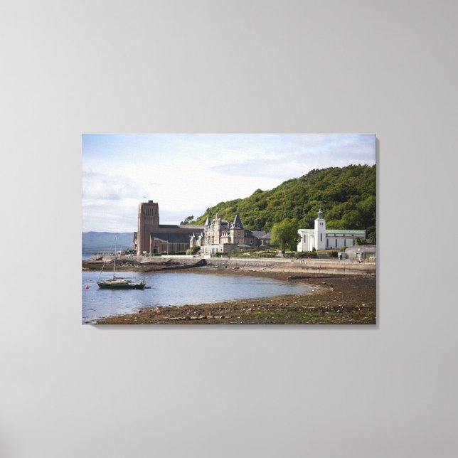 Lienzo Vista costera con edificios históricos, Oban, (Anverso)