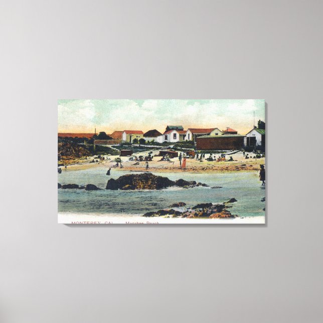 Lienzo Vista costera de la playa de MacabeeMonterey, CA (Anverso)