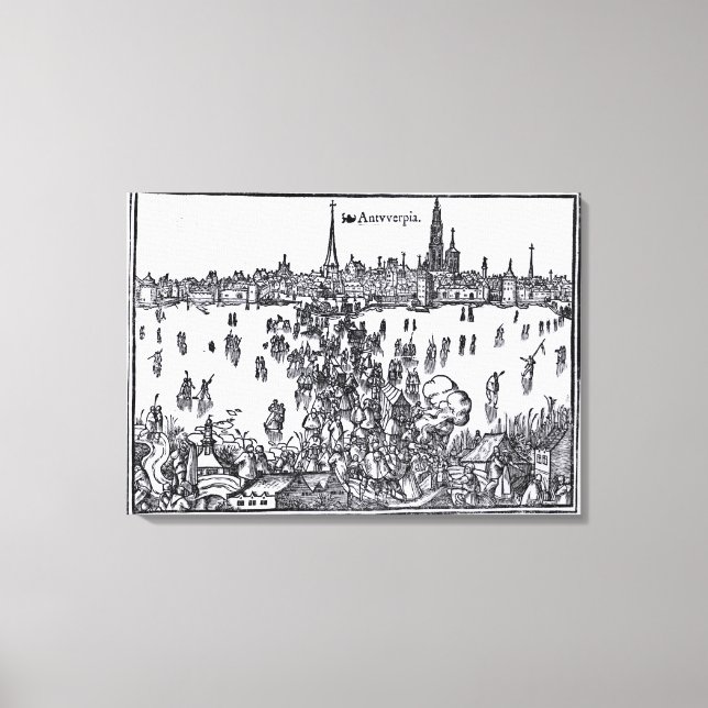 Lienzo Vista de Amberes (Anverso)