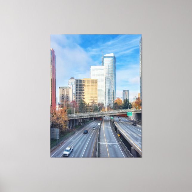 Lienzo Vista de autopista de Cityscape (Anverso)