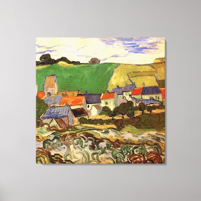 Lienzo Vista de Auvers Vincent van Gogh. (Anverso)
