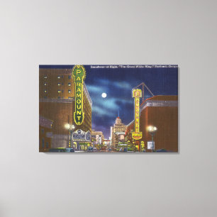 Lienzo Vista de Broadway de noche