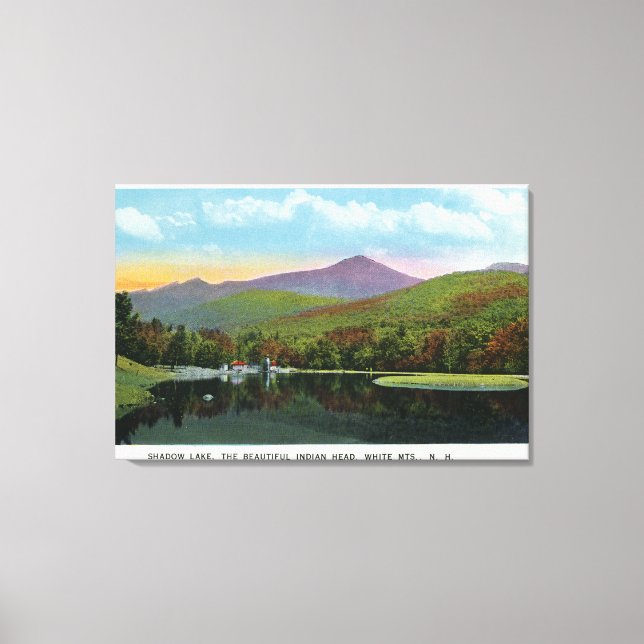 Lienzo Vista de cabeza y lago en la sombra de India (Anverso)