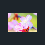Lienzo Vista De Cerezo De Cerezo Rosado<br><div class="desc">Una vista panorámica de las dos flores rosadas de sakura con estambres amarillos. Hojas rojas, fondo verde y rosa. La mágica belleza de la temporada de primavera. Una pintura digital extra grande de una fotografía. Impresión de lienzos floridos y estirados para decorar tu lugar o para ser usados como regalo...</div>