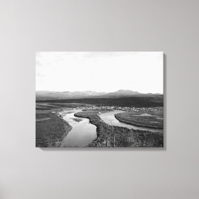 Lienzo Vista de ciudad de Iditarod, fotografía de Alaska (Anverso)