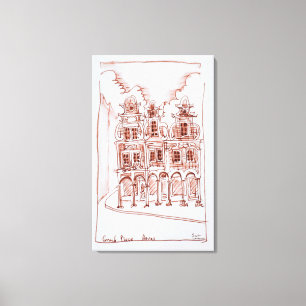 Lienzo Vista de esquina de la Grand Place   Arras, Franci