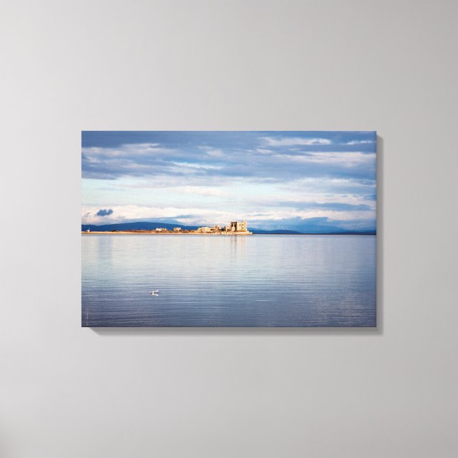 Lienzo Vista de invierno Piel Island Morecambe Bay Cumbri (Anverso)