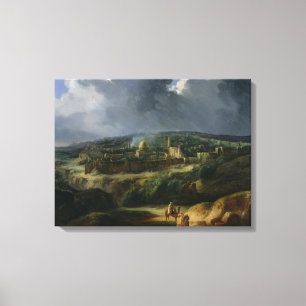 Lienzo Vista de Jerusalén del valle de Jehoshaphat