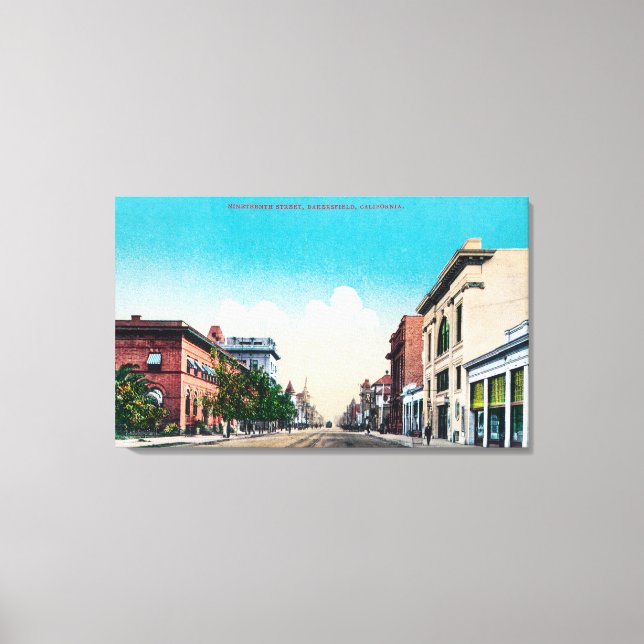 Lienzo Vista de la calle 19Bakersfield, CA (Anverso)
