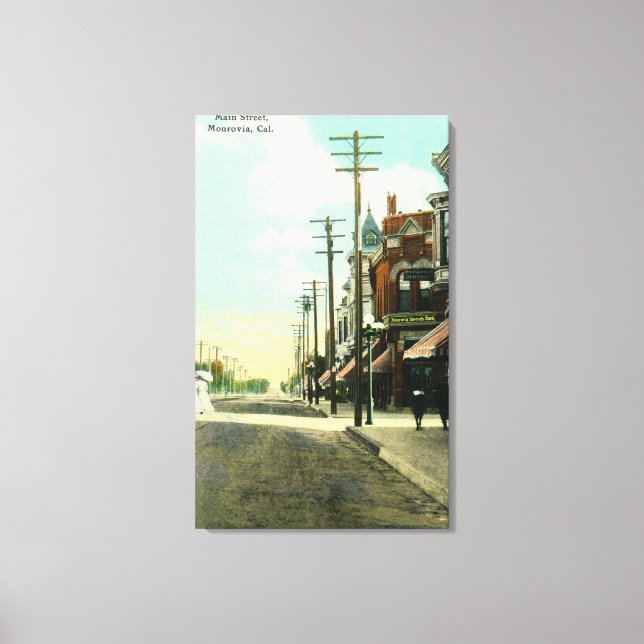 Lienzo Vista de la calle principalMonrovia, CA (Anverso)
