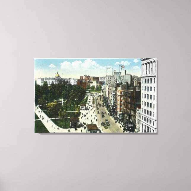 Lienzo Vista de la calle Tremont desde Boylston (Anverso)