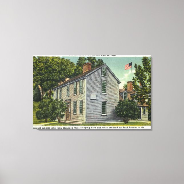 Lienzo Vista de la casa de Hancock Clark, Paul Revere Rod (Anverso)