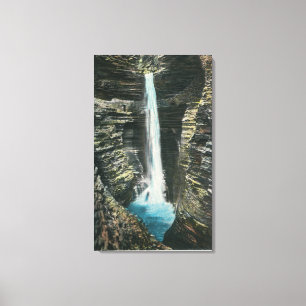 Lienzo Vista de la cascada de la caverna