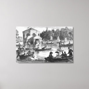 Lienzo Vista de la charca de la corte en Fontainebleau