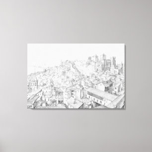 Lienzo Vista de la ciudad de Aviñón y de sus alrededore