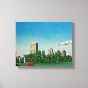 Lienzo Vista de la ciudad de enlatado