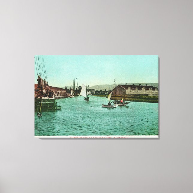 Lienzo Vista de la ciudad de FrontRedwood, CA (Anverso)