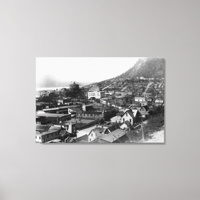 Lienzo Vista de la ciudad de Juneau, Alaska Fotografía 3 (Anverso)