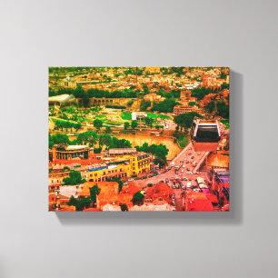 Lienzo Vista de la ciudad de la arquitectura del paisaje