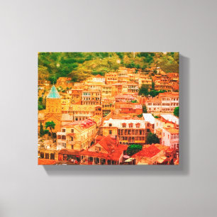 Lienzo Vista de la ciudad de la arquitectura del paisaje 