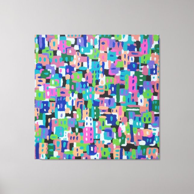 Lienzo Vista de la ciudad de noche (Anverso)