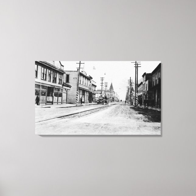 Lienzo Vista de la ciudad de Skagway, Alaska Fotografía (Anverso)