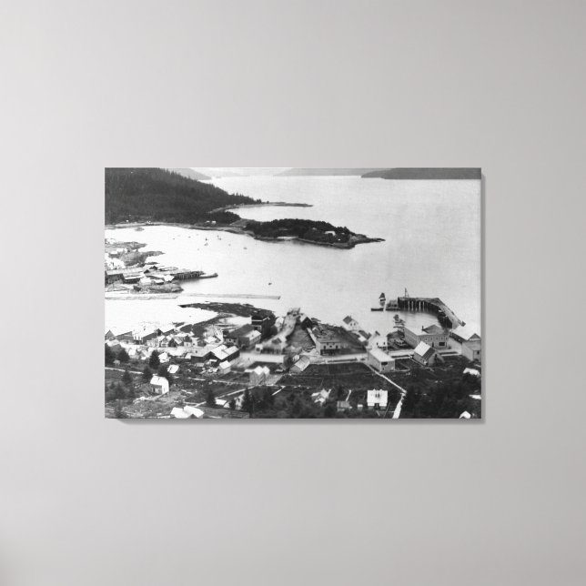 Lienzo Vista de la ciudad de Wrangell, Fotografía de Alas (Anverso)