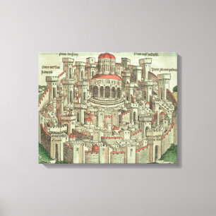 Lienzo Vista de la ciudad emparedada de Jerusalén que