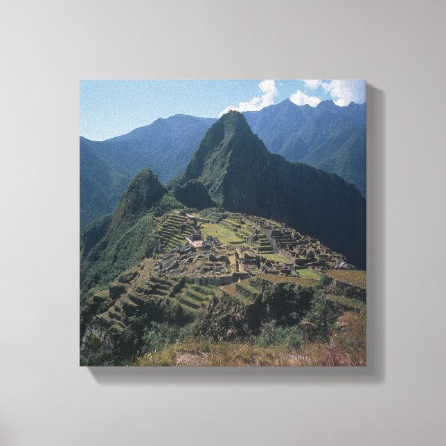 Lienzo Vista de la ciudadela en Machu Picchu (Anverso)