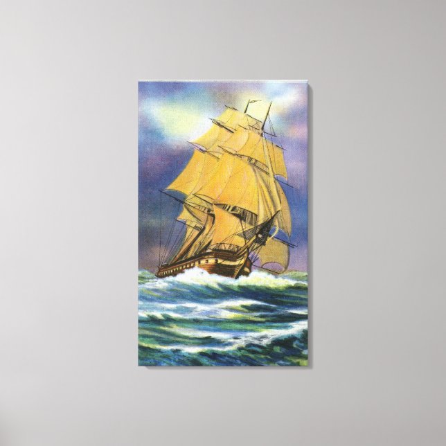 Lienzo Vista de la Constitución de Frigate, antiguas fron (Anverso)