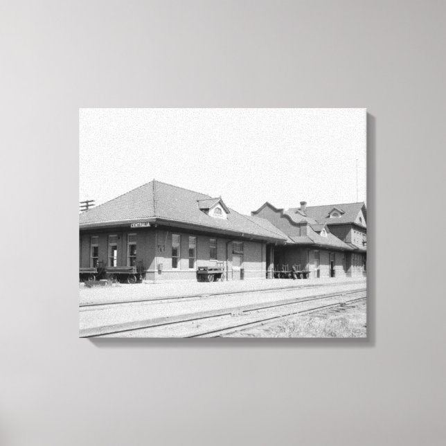 Lienzo Vista de la estación de tren (Anverso)
