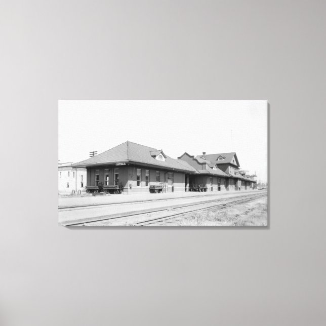 Lienzo Vista de la estación de tren (Anverso)