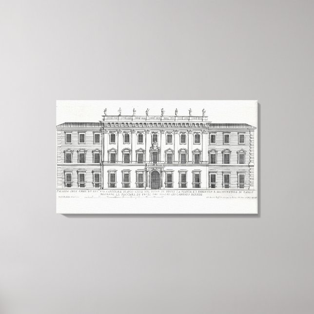 Lienzo Vista de la fachada del Palazzo Chigi, Roma, diseñ (Anverso)
